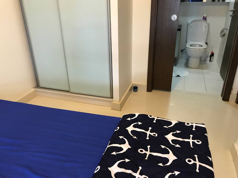 Bedroom 1 to entrance of bathroom