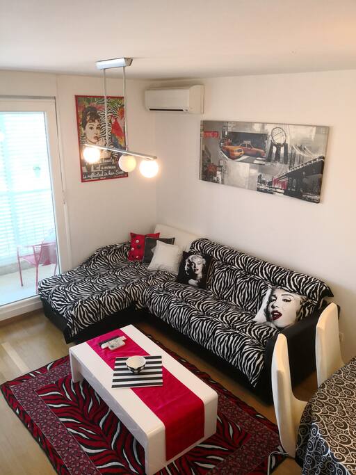 Living room with sofa bed