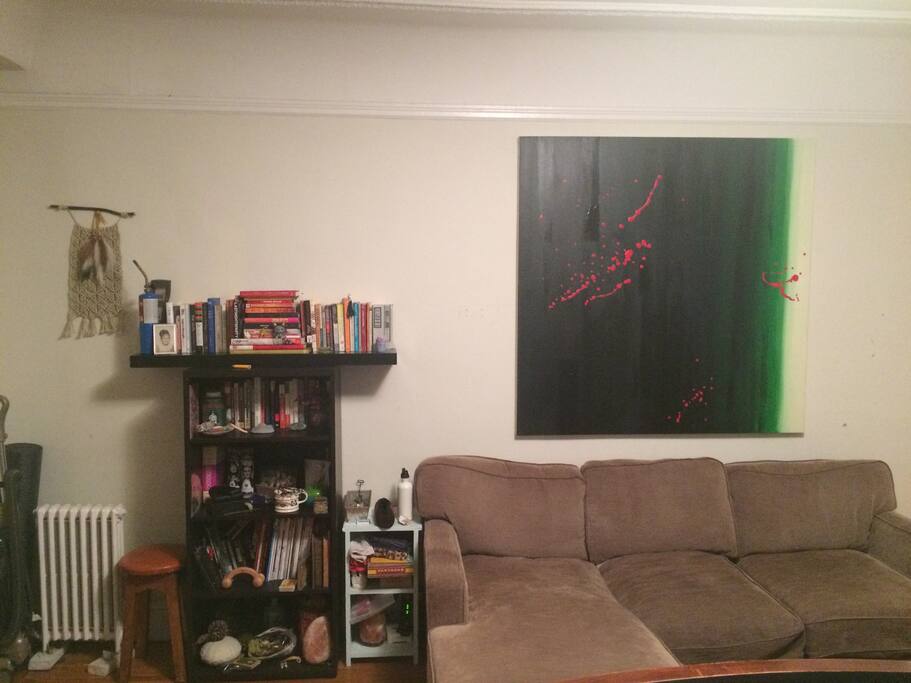 Bookshelf + Comfy couch