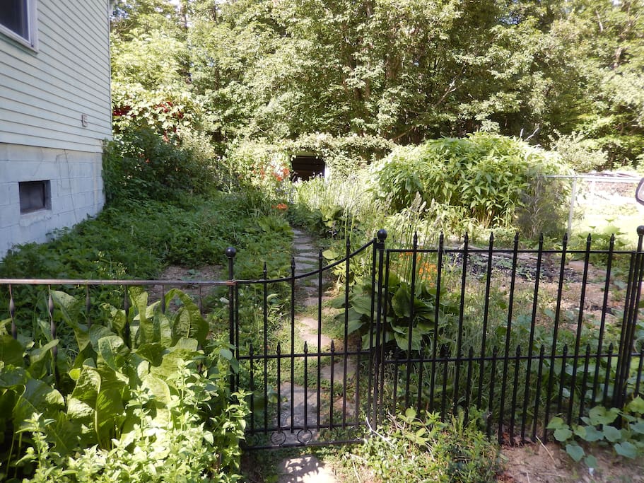 Garden and walkway on side yard