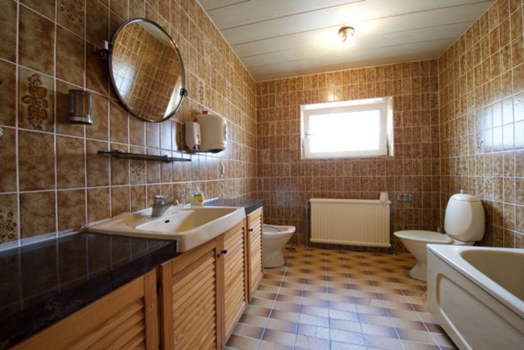We have two bathrooms designated for our guests