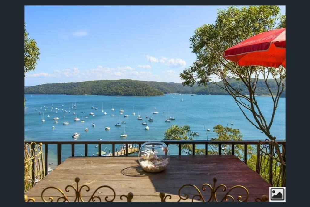 Outside table to sit, sip wine and enjoy the view.