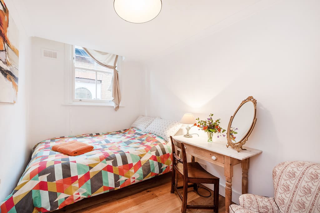 Separate bedroom with full size double bed