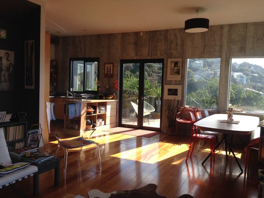 Open plan dining kitchen lounge
