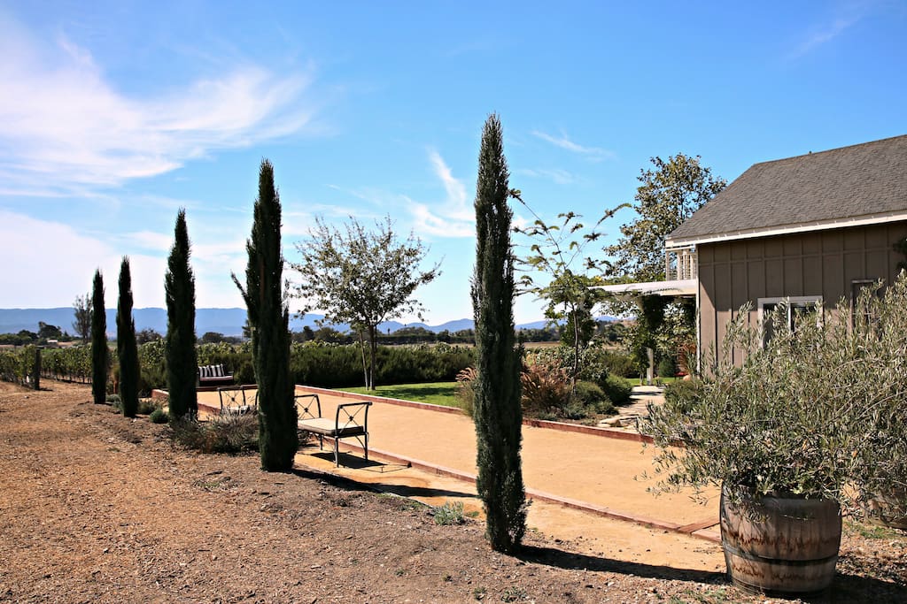 Guests' private bocce ball court.
