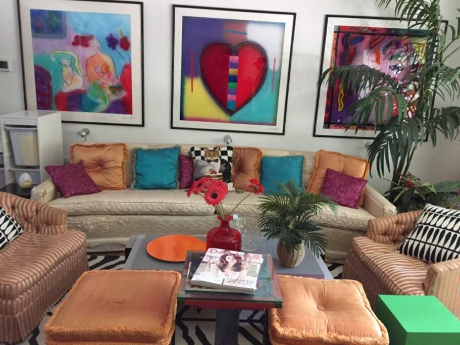 Very colorful LR. View when you enter the apartment.