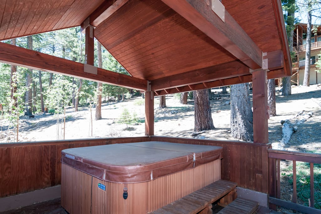 Covered new hot tub cleaned before every visit