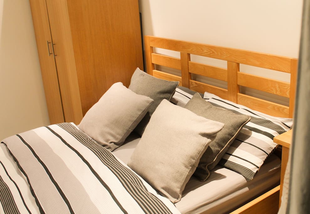 Comfortable Double bed for guests with fresh sheets