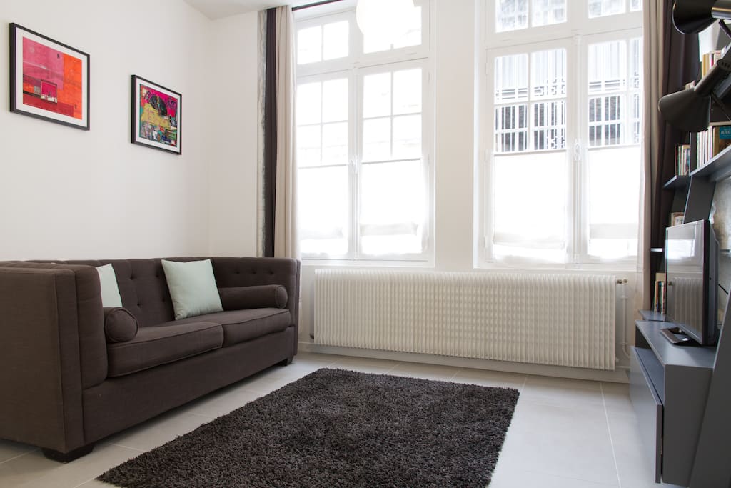 Flat 1: The bright and cosy living area