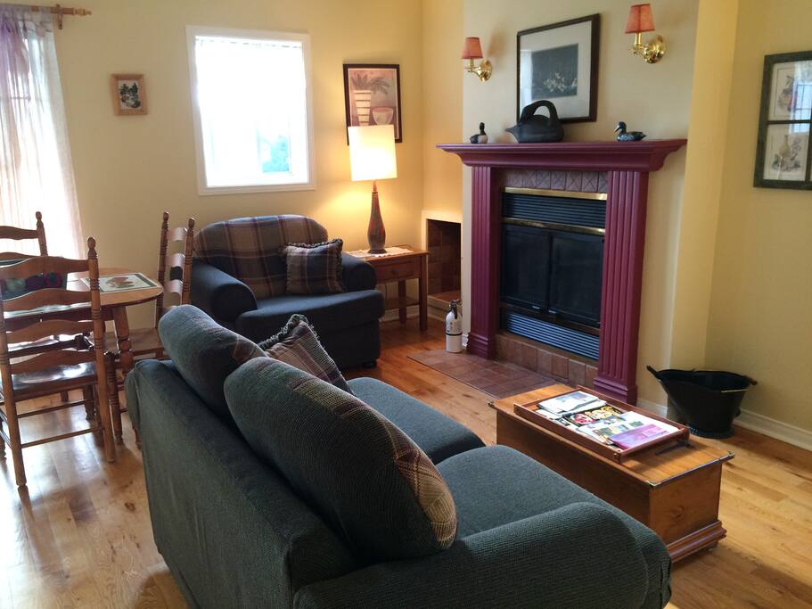 Wood burning fireplace, Living and Dining area