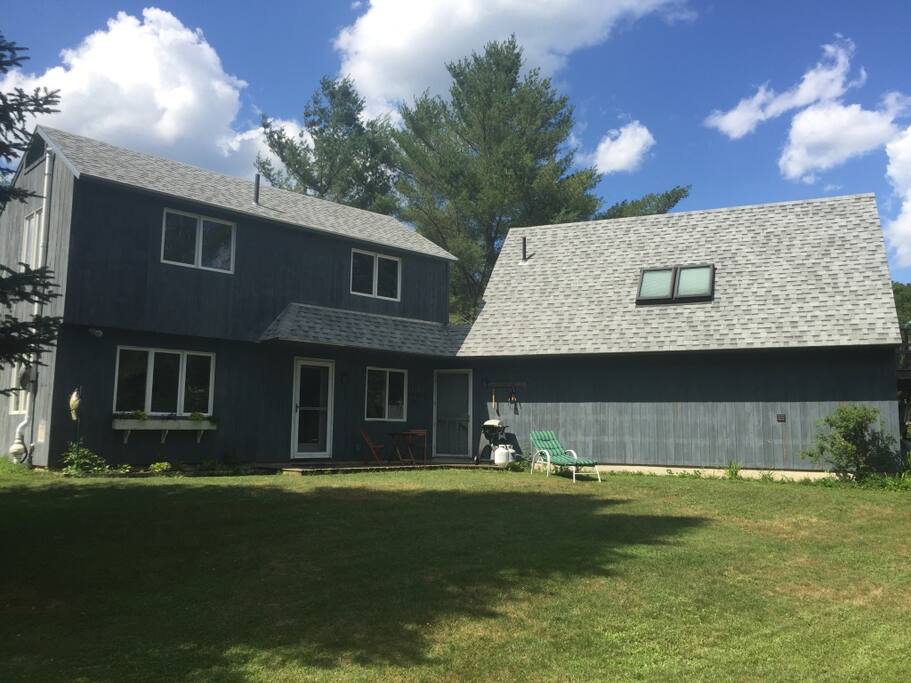 Private backyard with grill, outdoor seating, and a great view - so relaxing!
