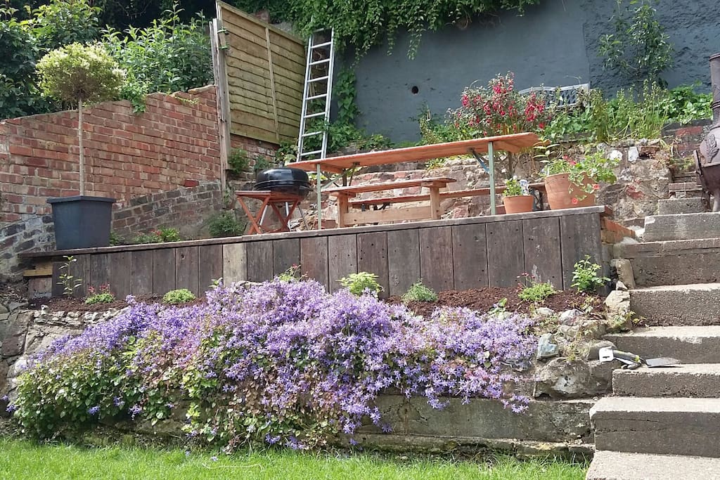 The terraced and very private garden