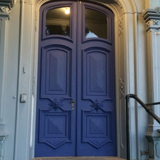 French 12 foot front doors welcome you