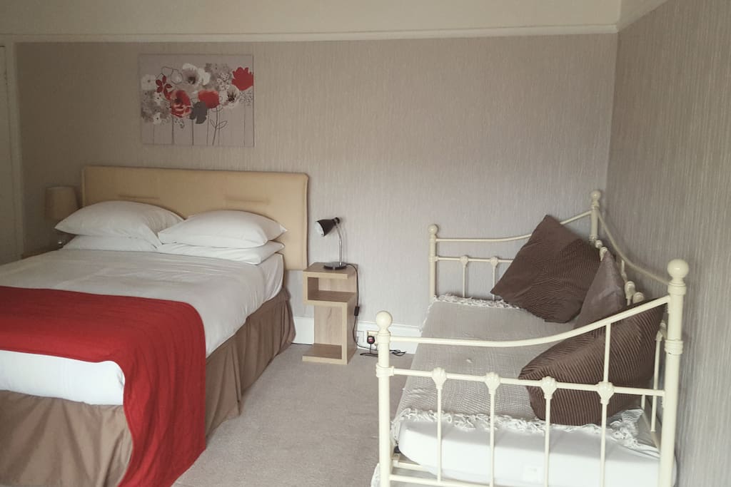 Day bed can be made up as two singles or a double