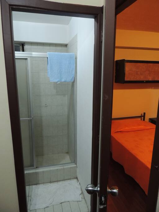 Shower and toilet