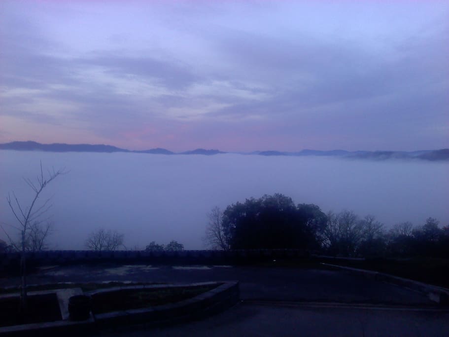 Fog covering the city and valley some mornings