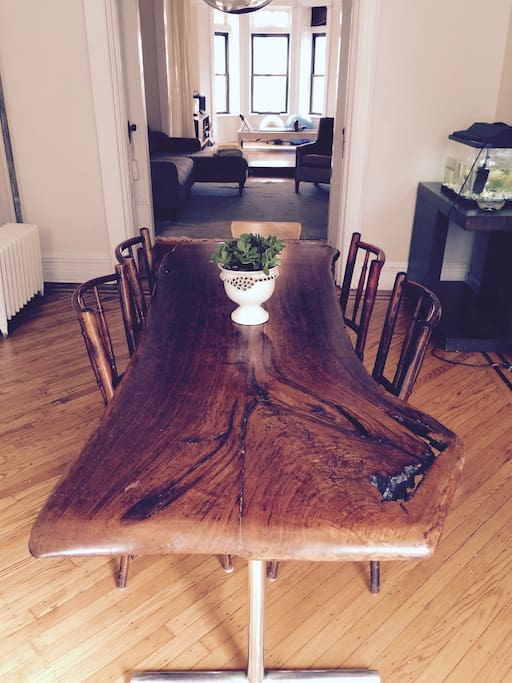 Rustic dining table.