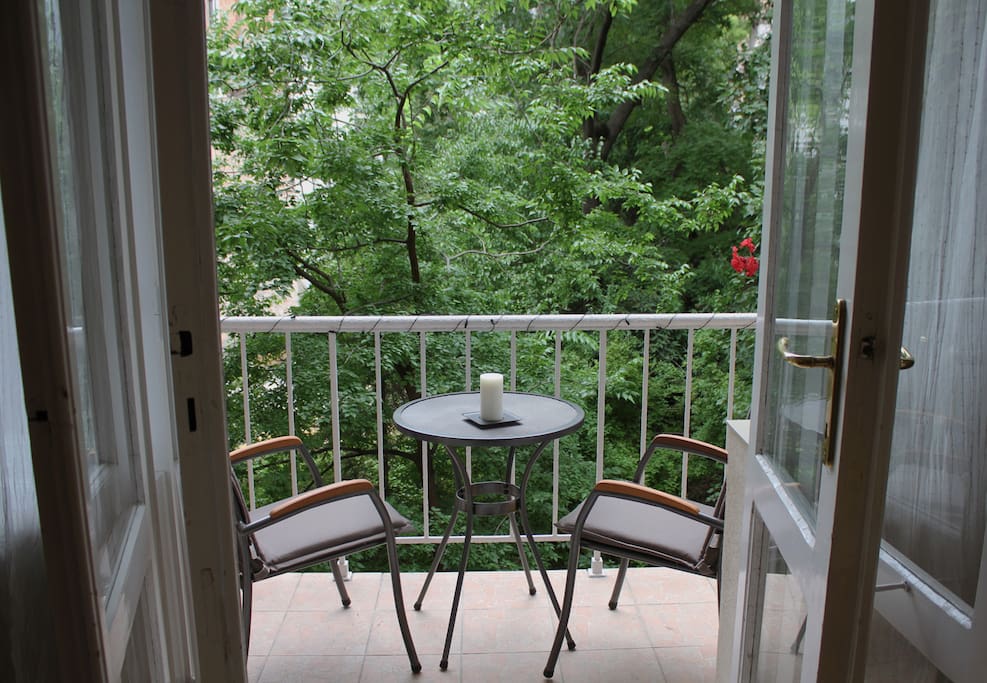 the scene of a romantic evening: the balcony
