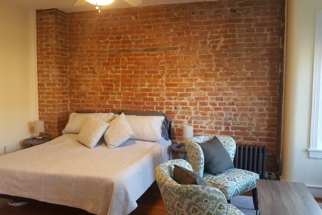 Beautiful exposed brick wall.