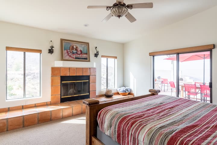 Master bedroom fireplace and seating