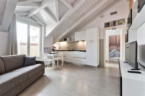 Brand new and bright attic two-room apartment