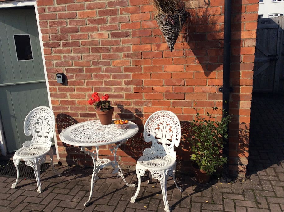 Outside seating area, private entrance to your rooms, and key-safe.
