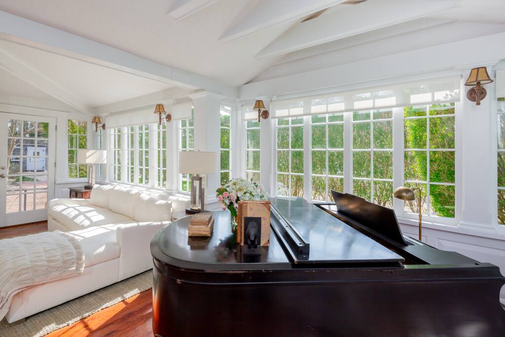 new couch, old piano