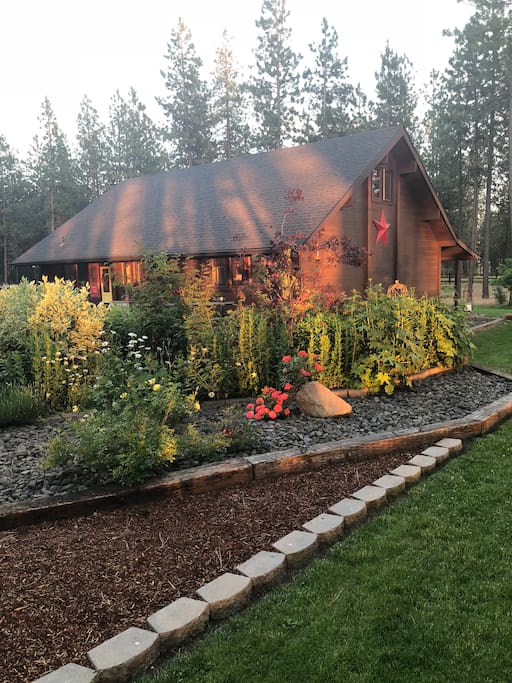 Backyard flower garden