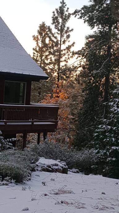Sunrise light after a snow dusting