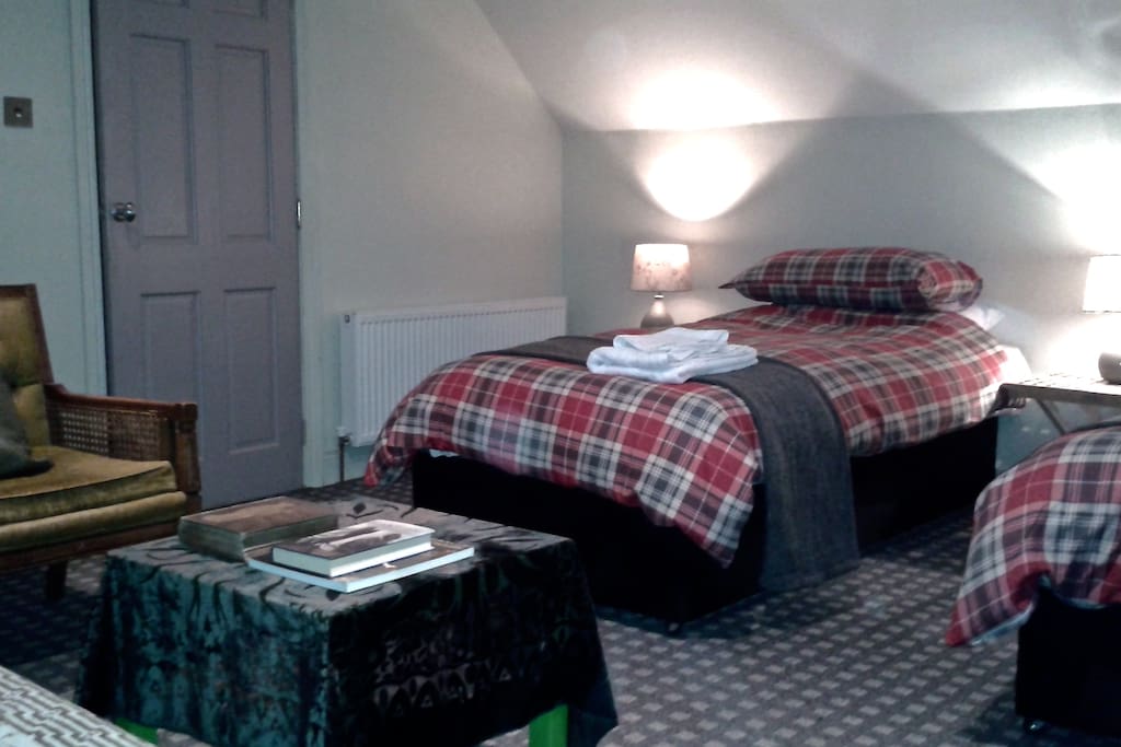 Room with two Single Beds, and optional pull out Sofa Bed