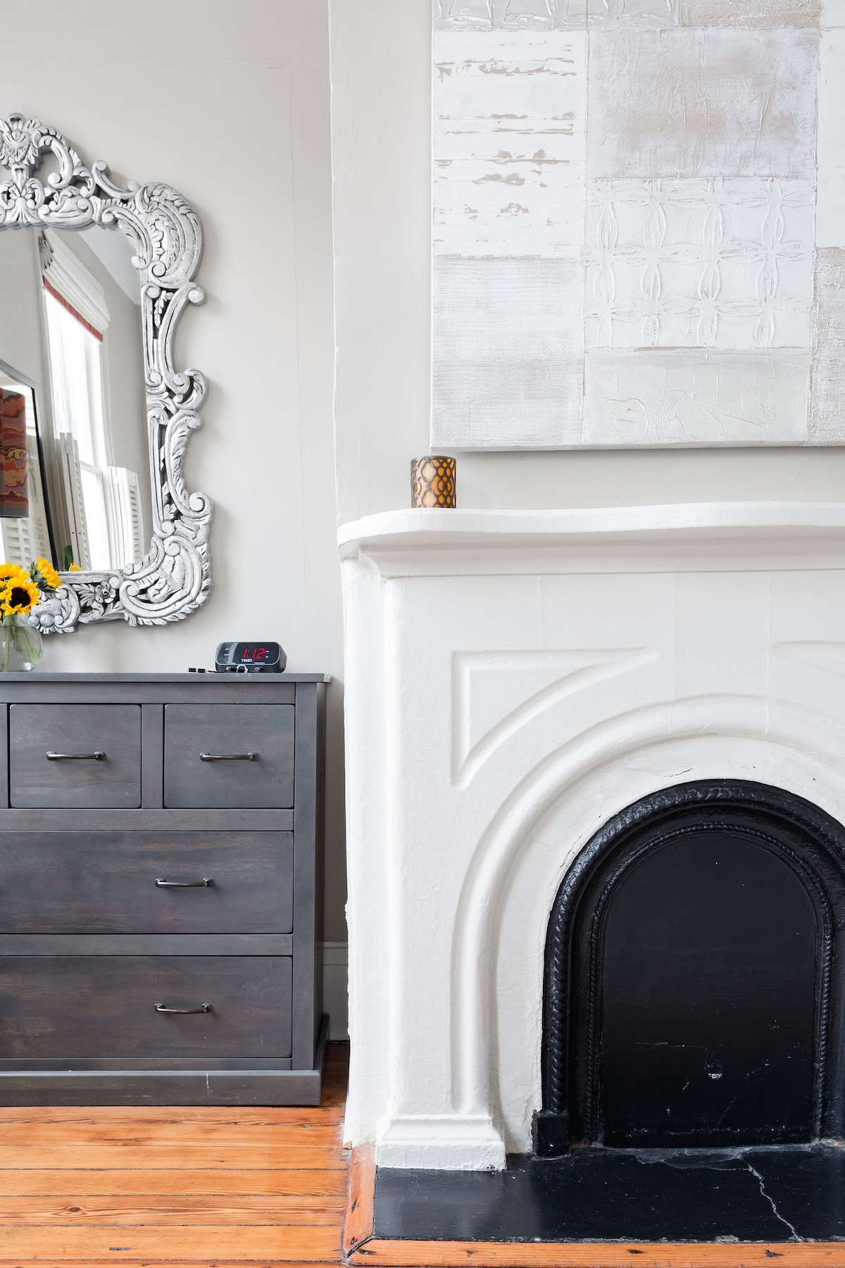 All the charm of this historic home in the master bedroom.