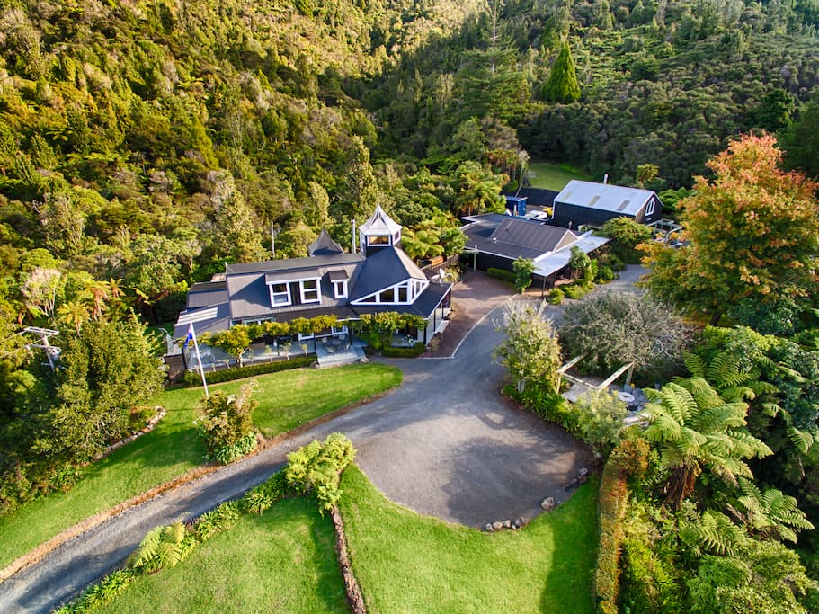 Aerial view of the lodge