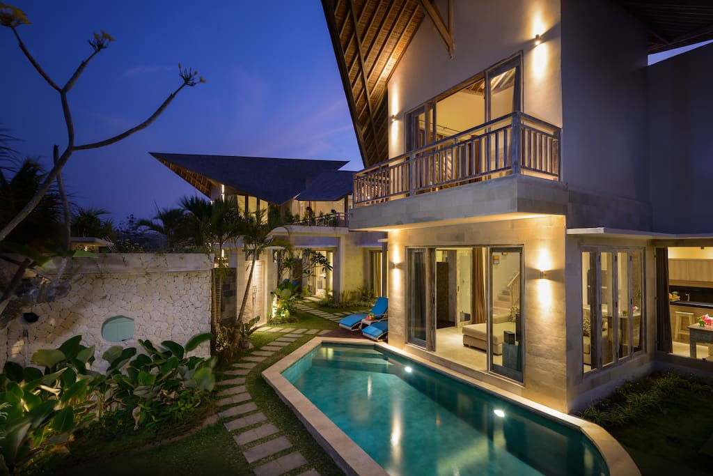 Pool and garden views.