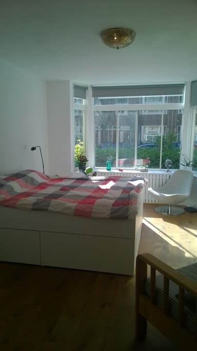 Spacy bedroom with king-size bed