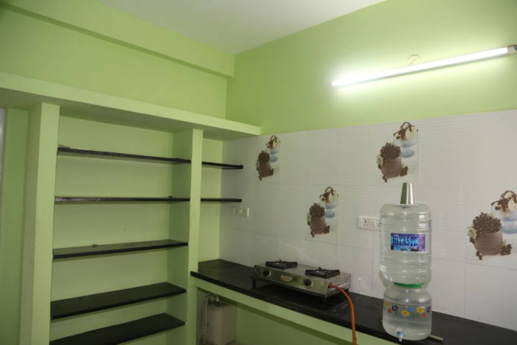 Shared Kitchen with Stove and Fridge
