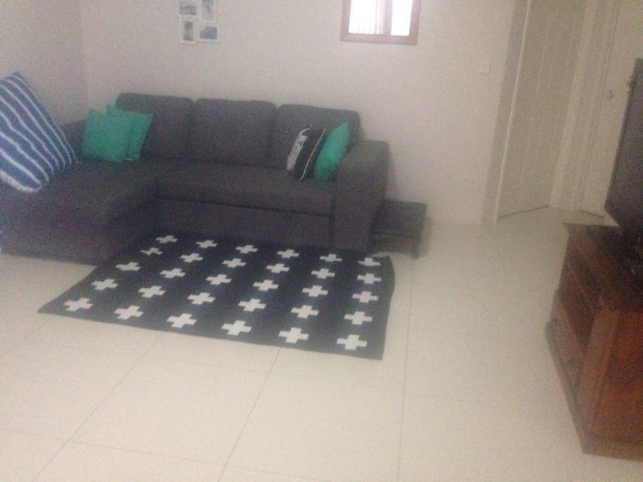 Private separate lounge off 4 bedrooms access to BBQ area over looking water