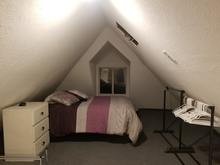 Double bed in loft