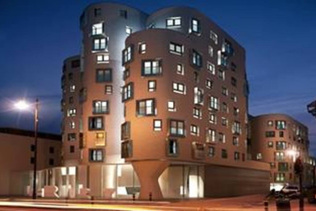 The Library Building at night