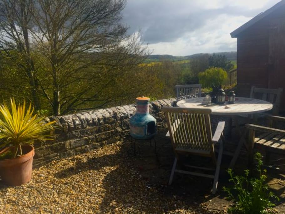 Light up the Chiminea and relax on the terrace.
