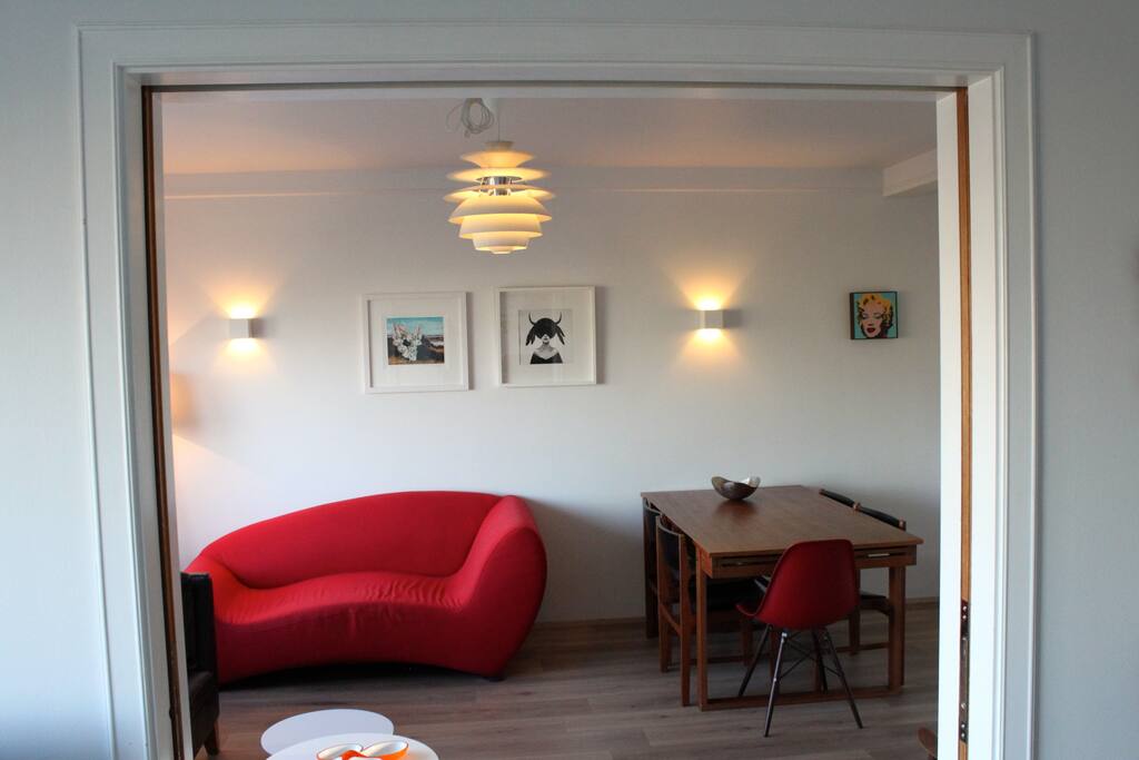 You enjoy eating your breakfast, lunch and dinner in the cozy living room.
