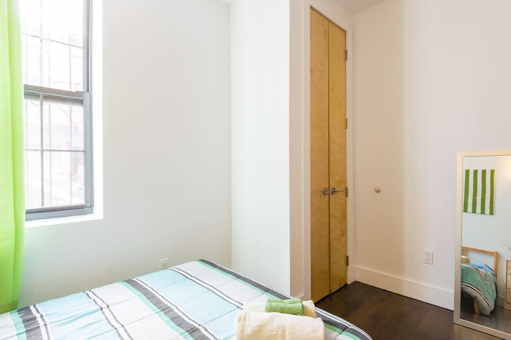 Room #1 includes: Full-sized bed and 3-drawer dresser