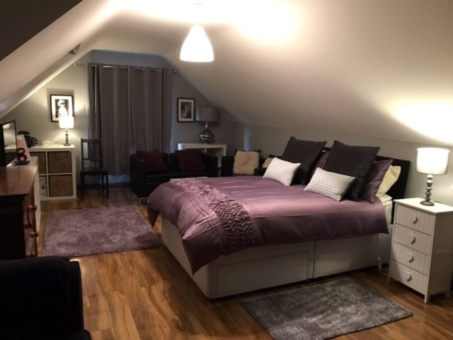 Full length room with double bed