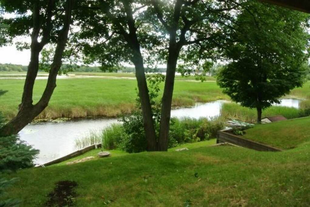 Overlooking the water from the back upper level grounds