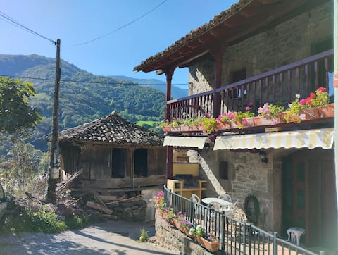 Cozy village house with fireplace