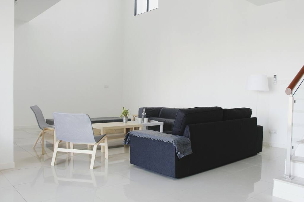 Clean and minimal space. Comfortable furniture