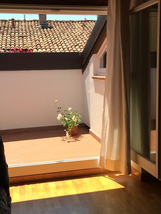 Il terrazzo sui tetti.