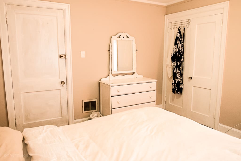 Bedroom #2 (R22) double bed, dresser, closet