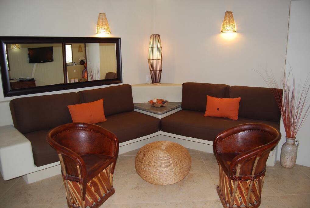 Living room with additional sleeping space.