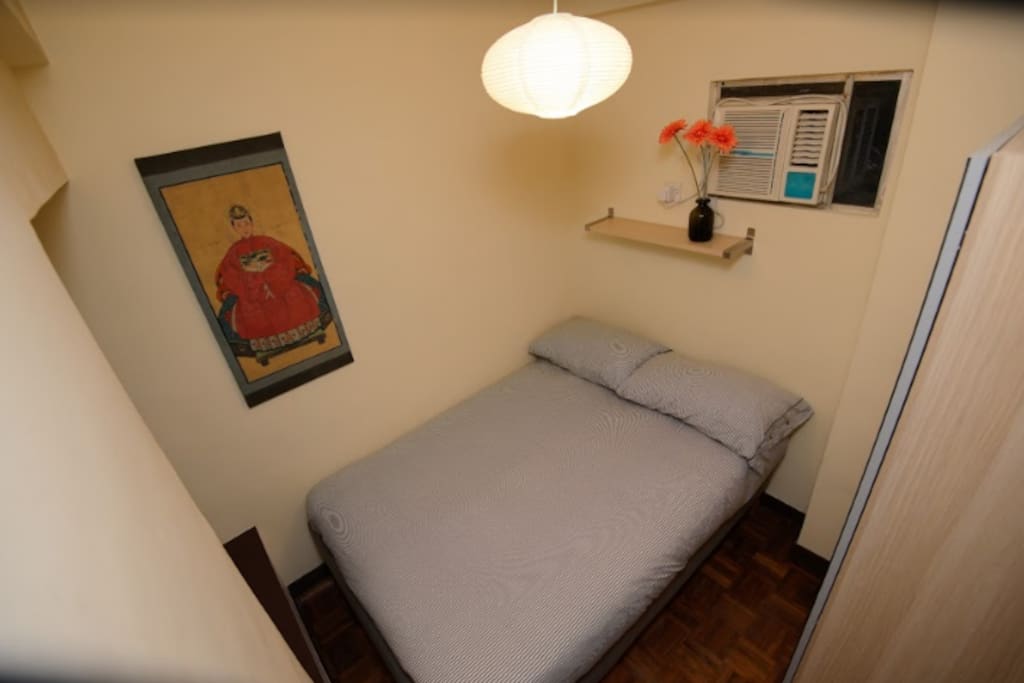 Your room with a double bed. Great for solo or couple travellers.