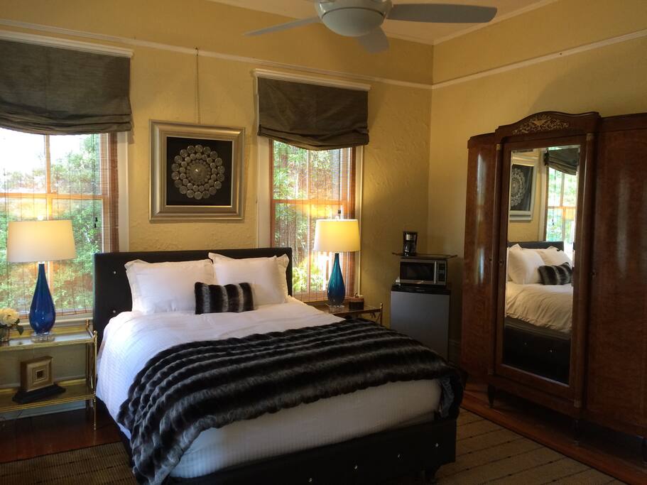 Charming antiques and all of the modern amenities, fridge/freezer, micro and coffee station.